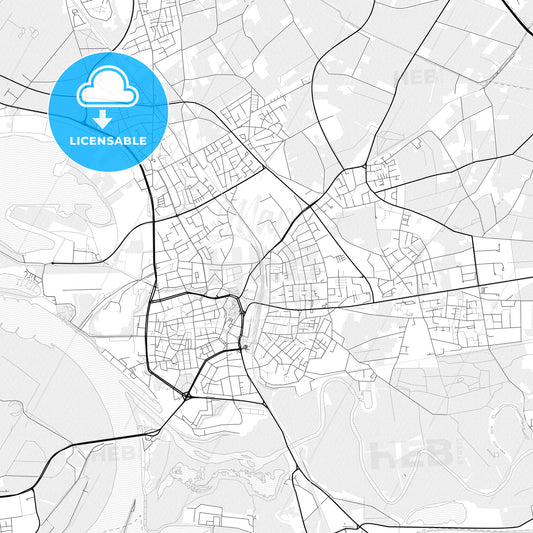 Vector PDF map of Wesel, Germany