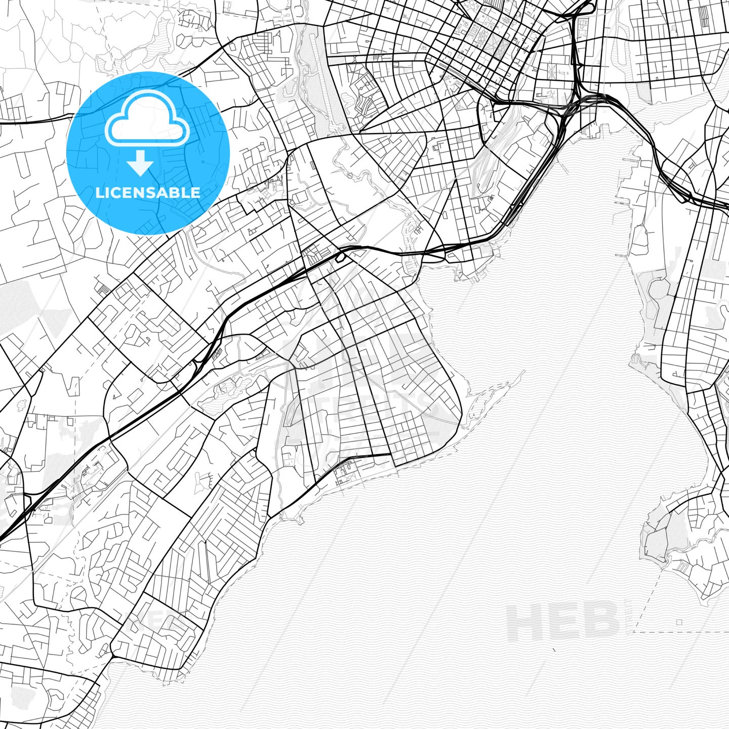 Vector PDF map of West Haven, Connecticut, United States