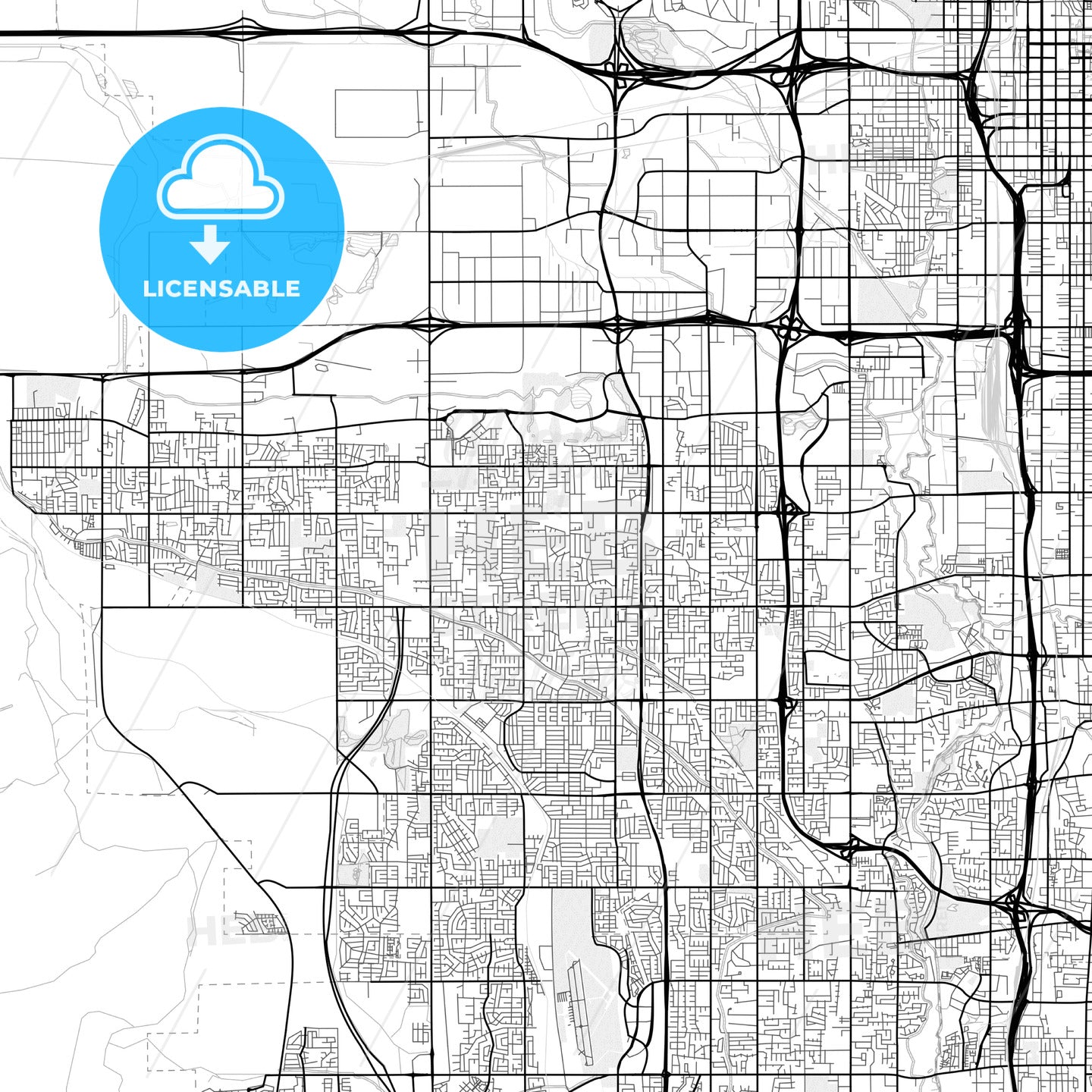 Vector PDF map of West Valley City, Utah, United States