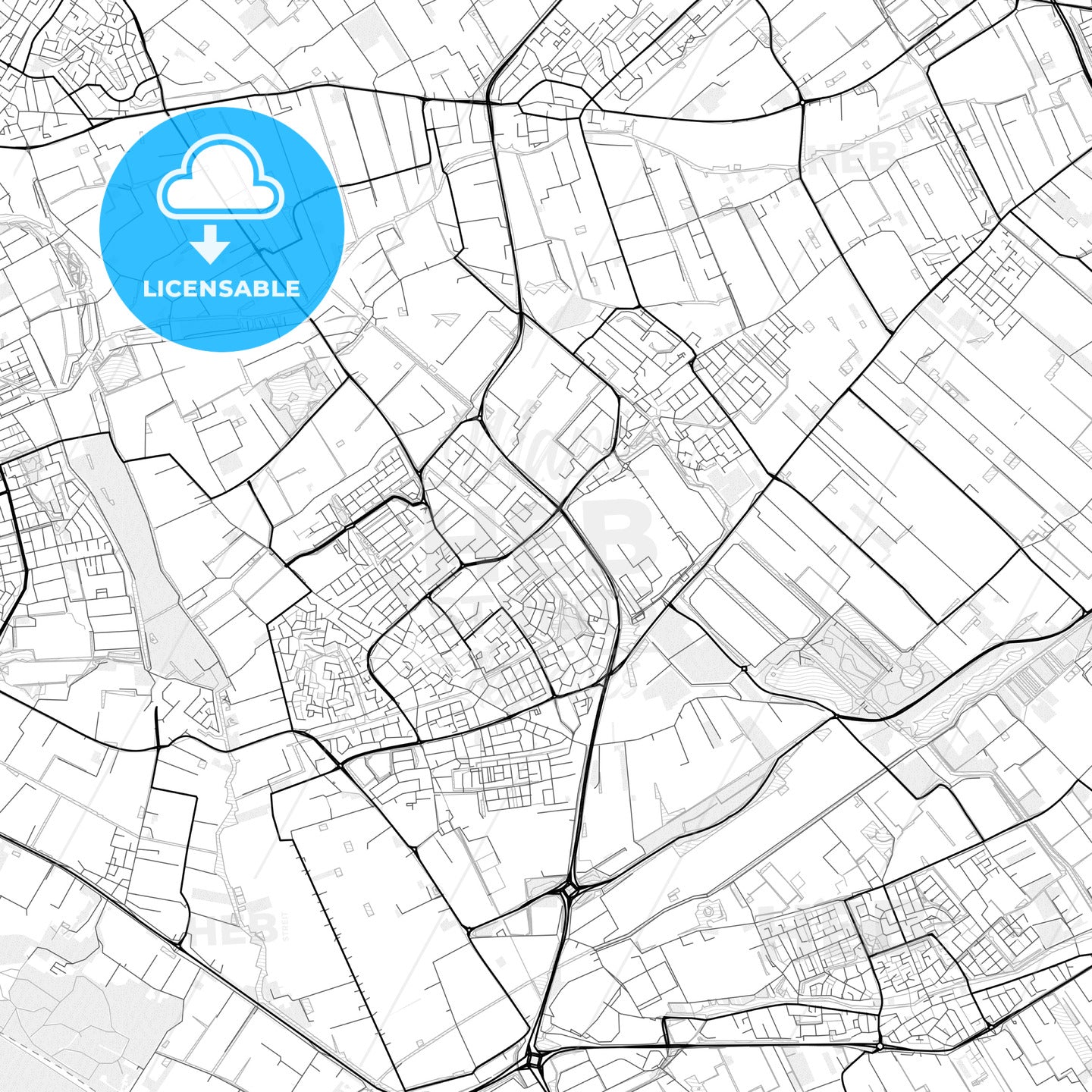 Vector PDF map of Westland, Netherlands