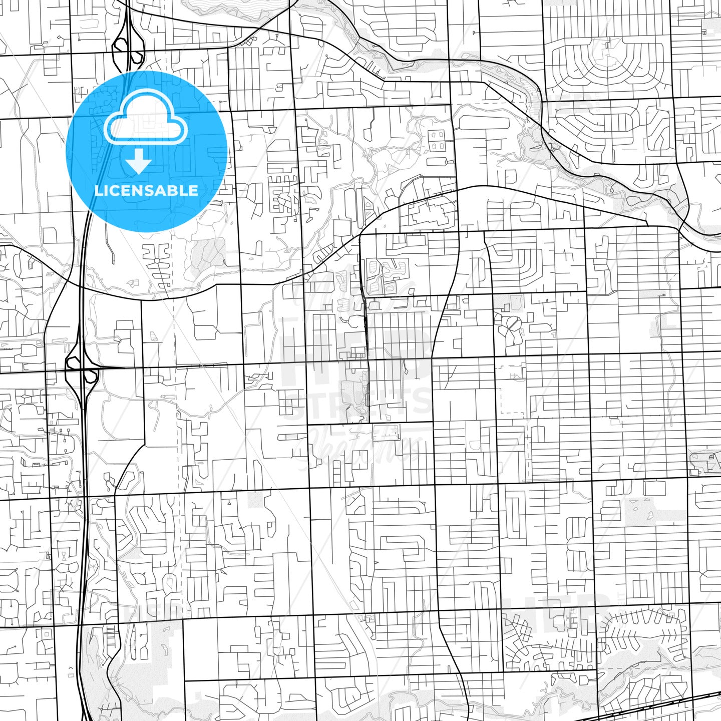 Vector PDF map of Westland, Michigan, United States