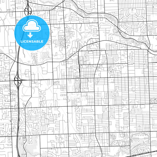 Vector PDF map of Westland, Michigan, United States