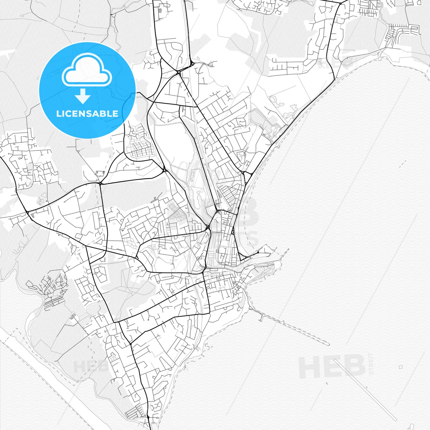 Vector PDF map of Weymouth, England - HEBSTREITS