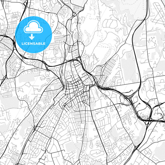 Vector PDF map of White Plains, New York, United States