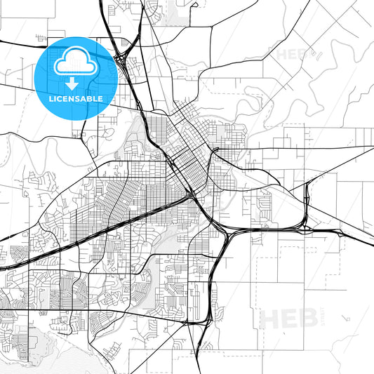 Vector PDF map of Wichita Falls, Texas, United States