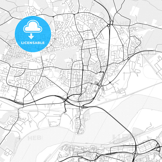 Vector PDF map of Widnes, England