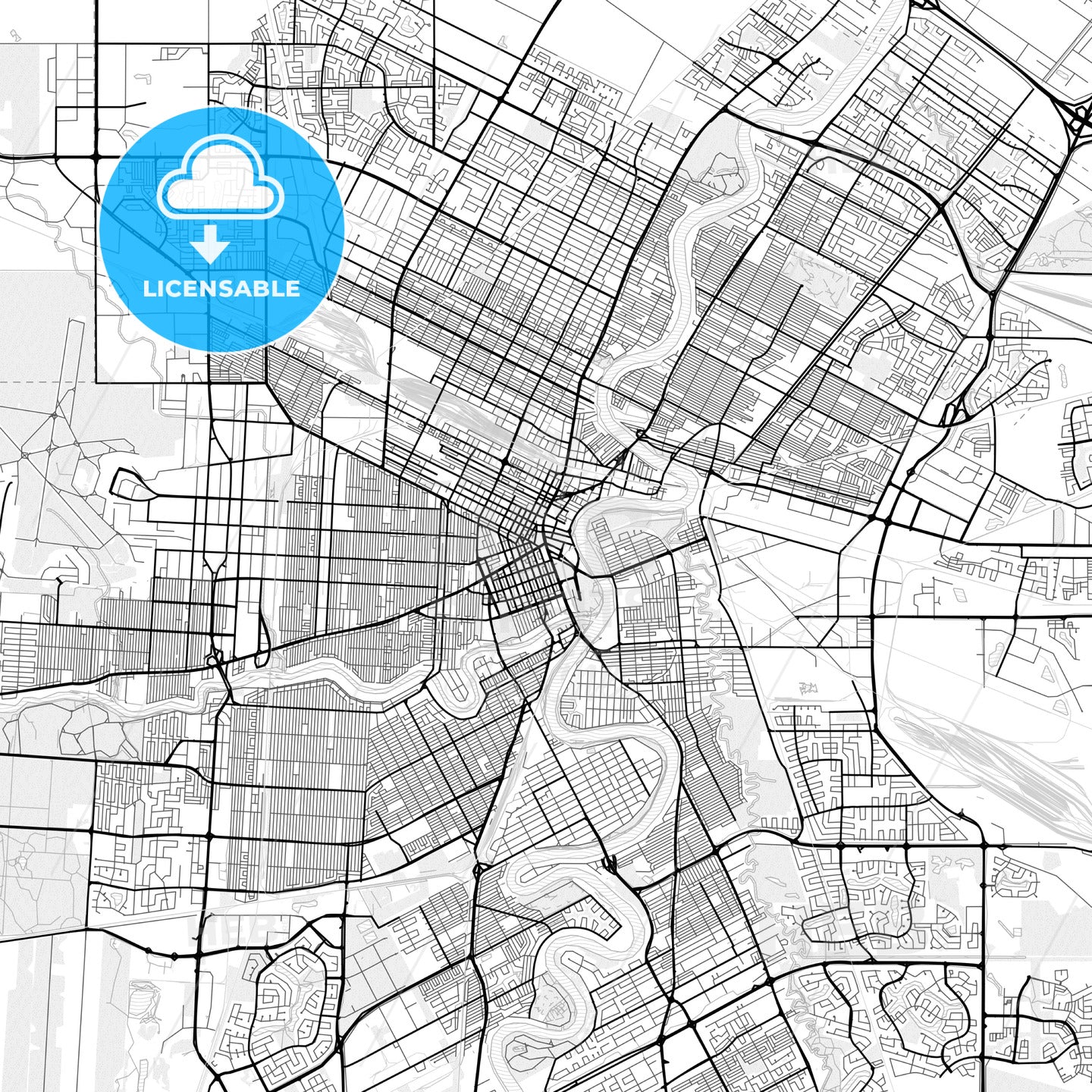Vector PDF map of Winnipeg, Canada