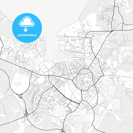 Vector PDF map of Wismar, Germany