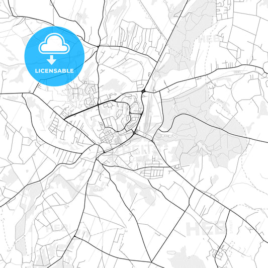 Vector PDF map of Wodzisław Śląski, Poland