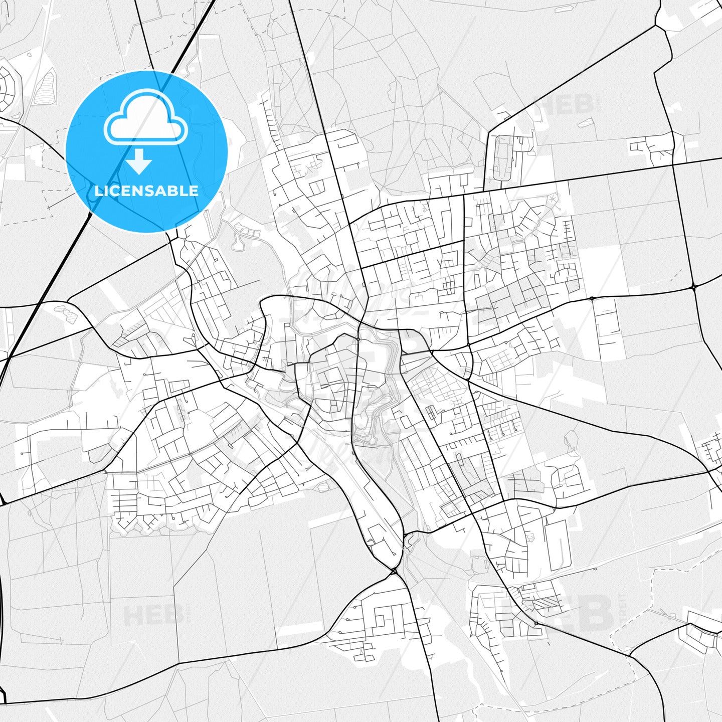 Vector PDF map of Wolfenbuttel, Germany