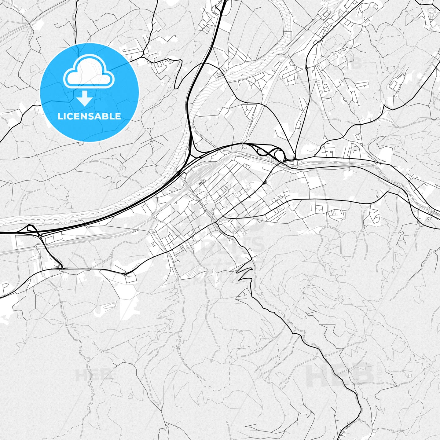 Vector PDF map of Wörgl, Austria