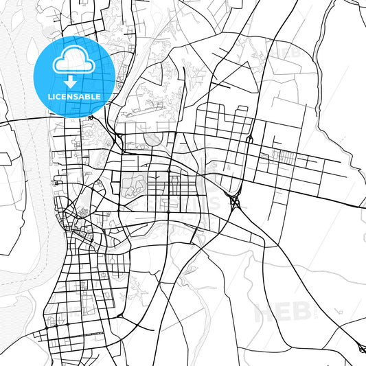 Vector PDF map of Wuhu, China