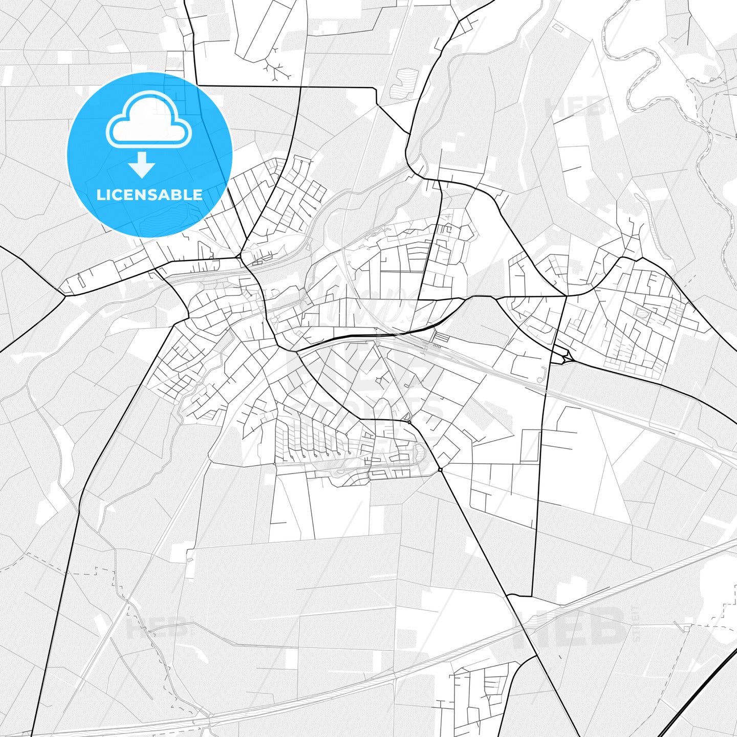 Vector PDF map of Wunstorf, Germany