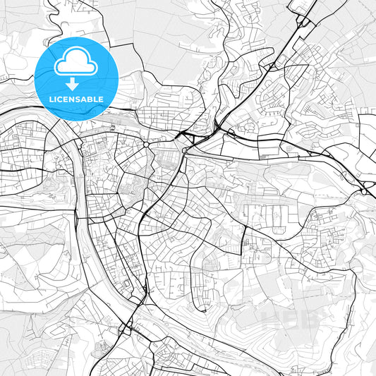 Vector PDF map of Wurzburg, Germany