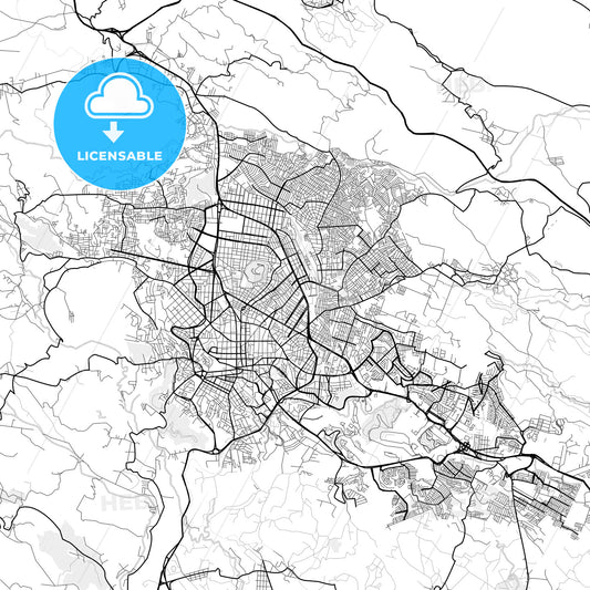 Vector PDF map of Xalapa, Mexico