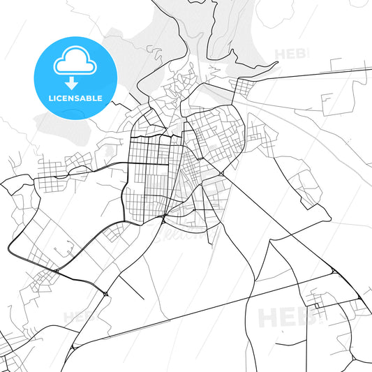 Vector PDF map of Xanthi, Greece