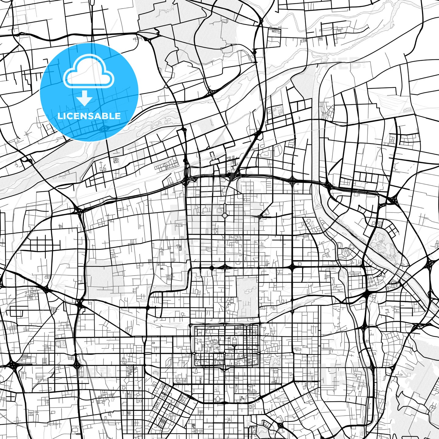 Vector PDF map of Xi an, China