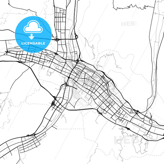 Vector PDF map of Xining, China