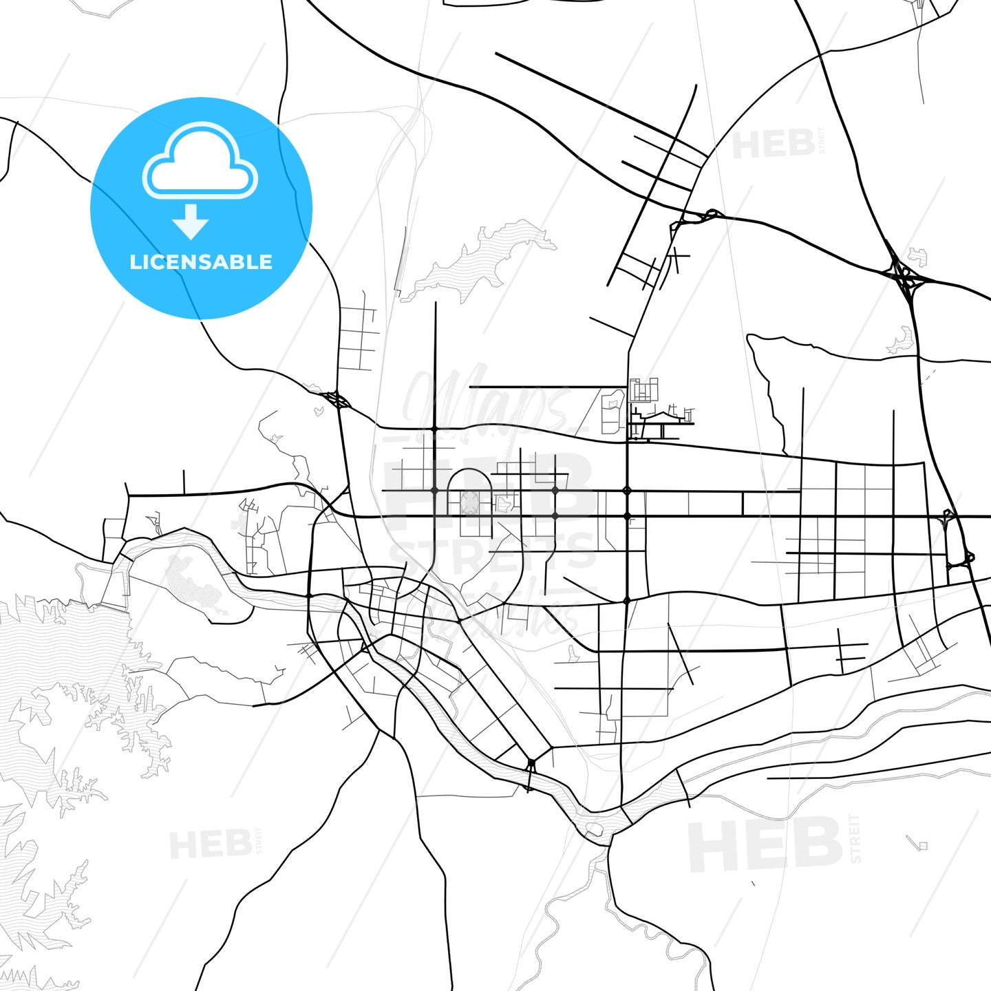 Vector PDF map of Xinyang, China