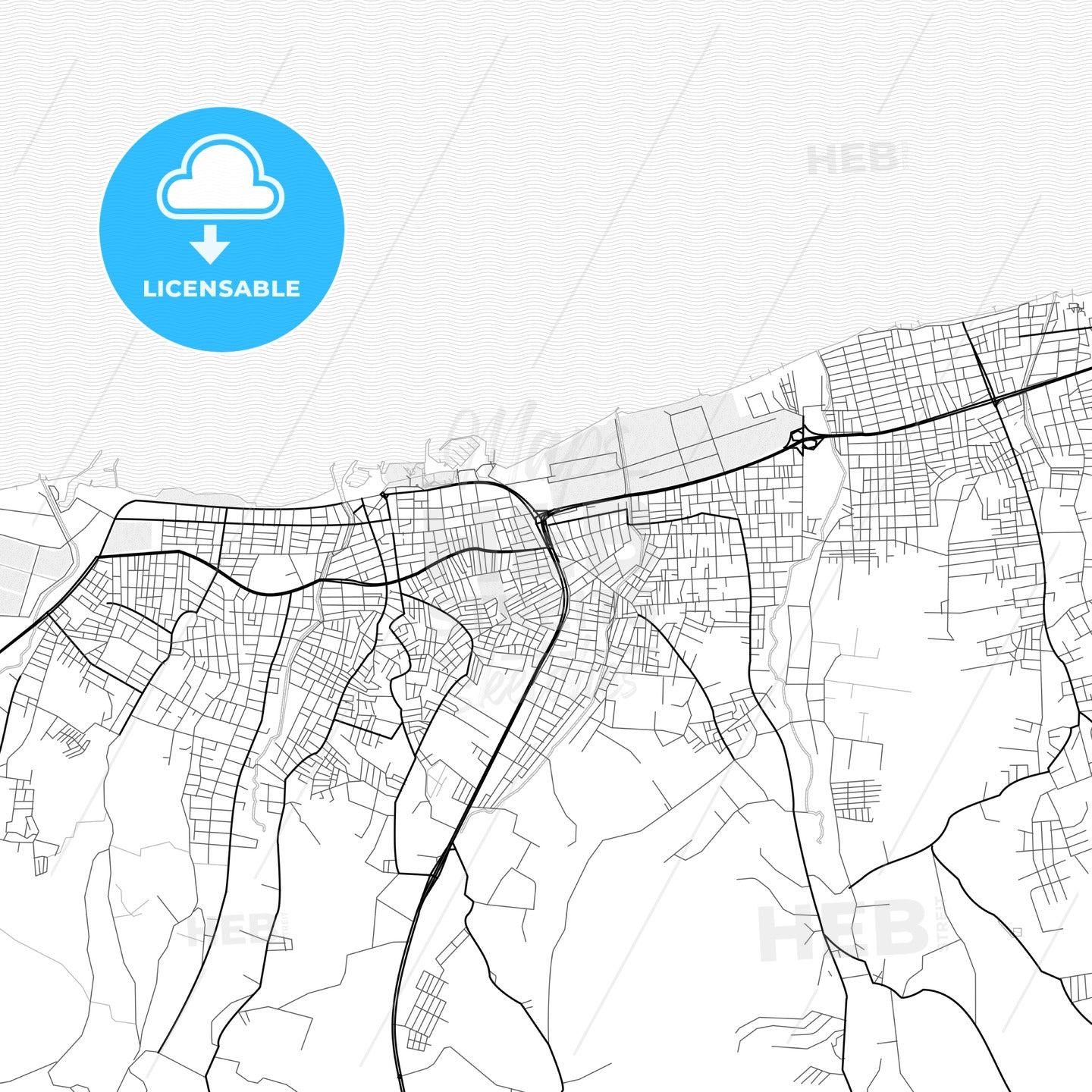 Vector PDF map of Yalova, Turkey