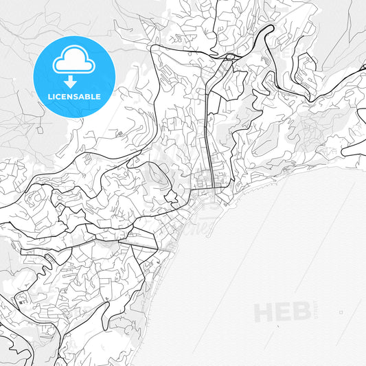 Vector PDF map of Yalta, Ukraine