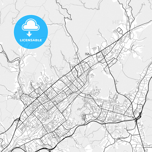 Vector PDF map of Yamaguchi, Japan