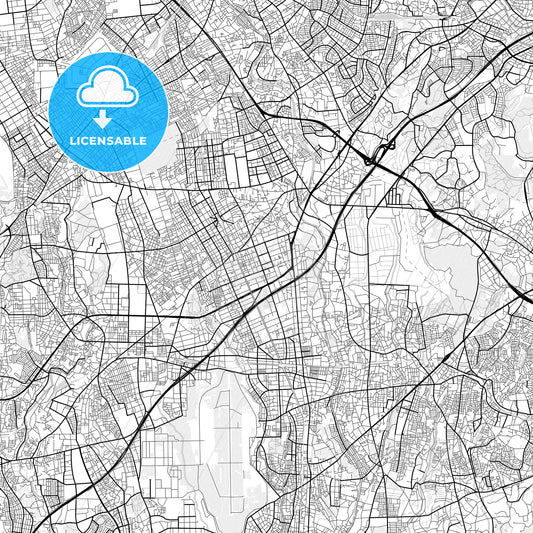 Vector PDF map of Yamato, Japan