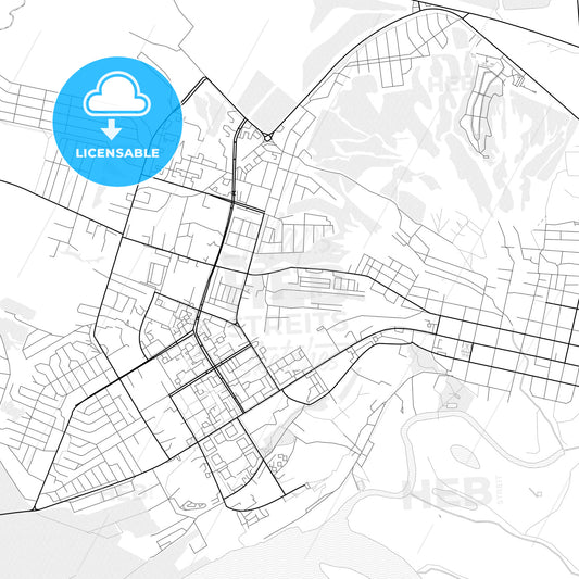 Vector PDF map of Yelabuga, Russia