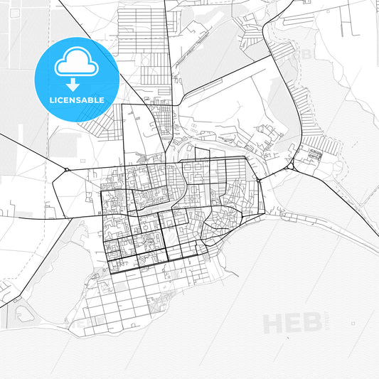 Vector PDF map of Yevpatoria, Ukraine