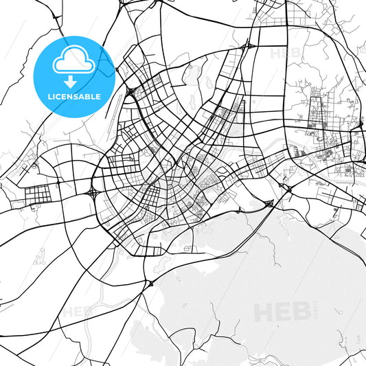 Vector PDF map of Yiwu, China