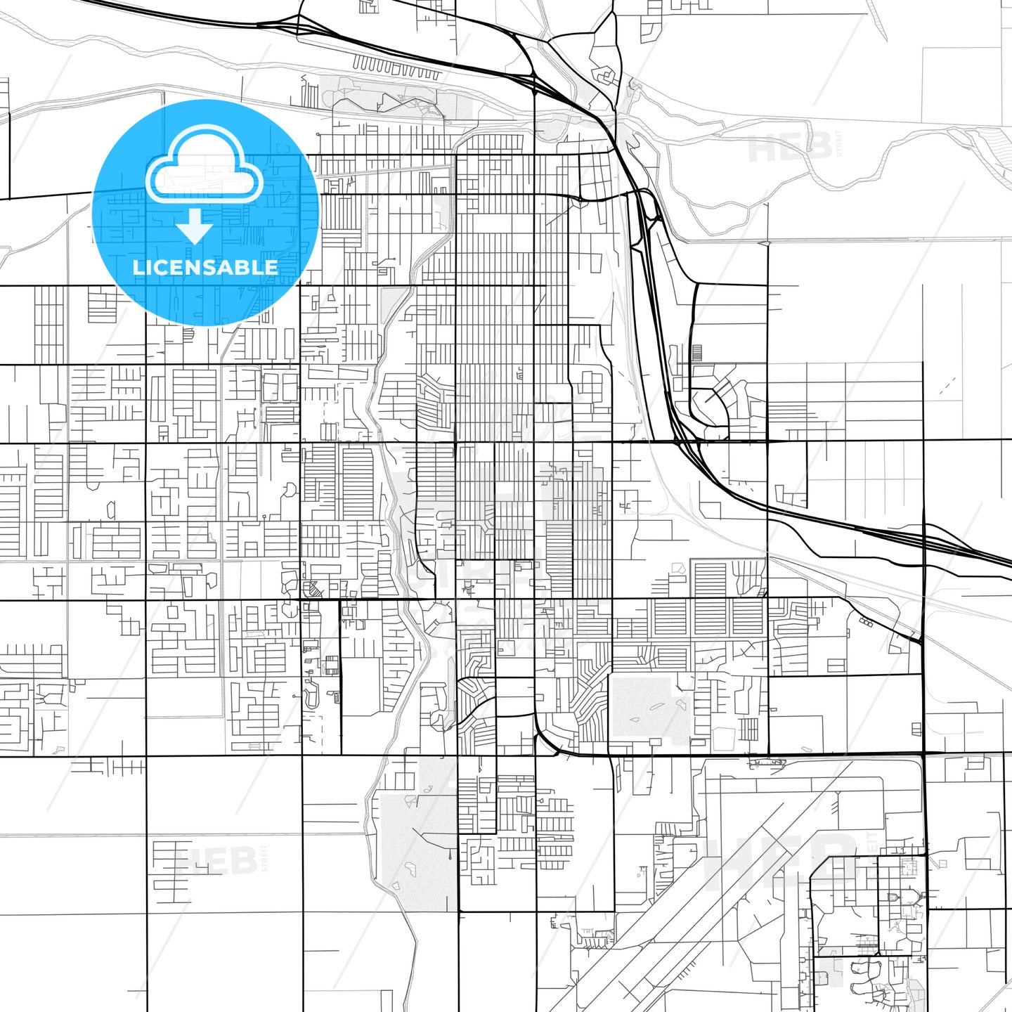 Vector PDF map of Yuma, Arizona, United States