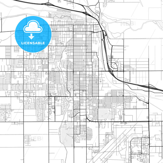 Vector PDF map of Yuma, Arizona, United States