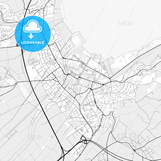 Vector PDF map of Yverdon-les-Bains, Switzerland