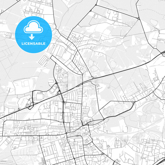 Vector PDF map of Zabrze, Poland