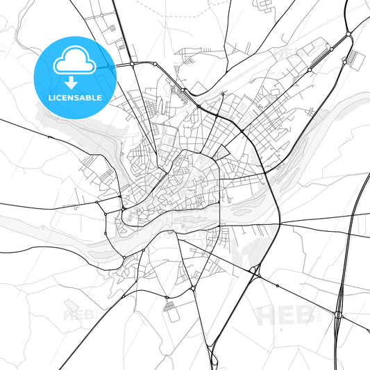 Vector PDF map of Zamora, Spain