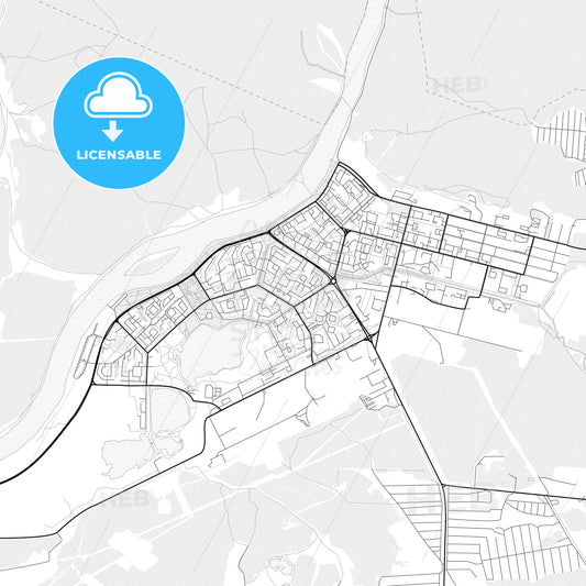 Vector PDF map of Zelenogorsk, Russia