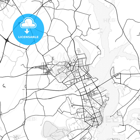 Vector PDF map of Zhanjiang, China