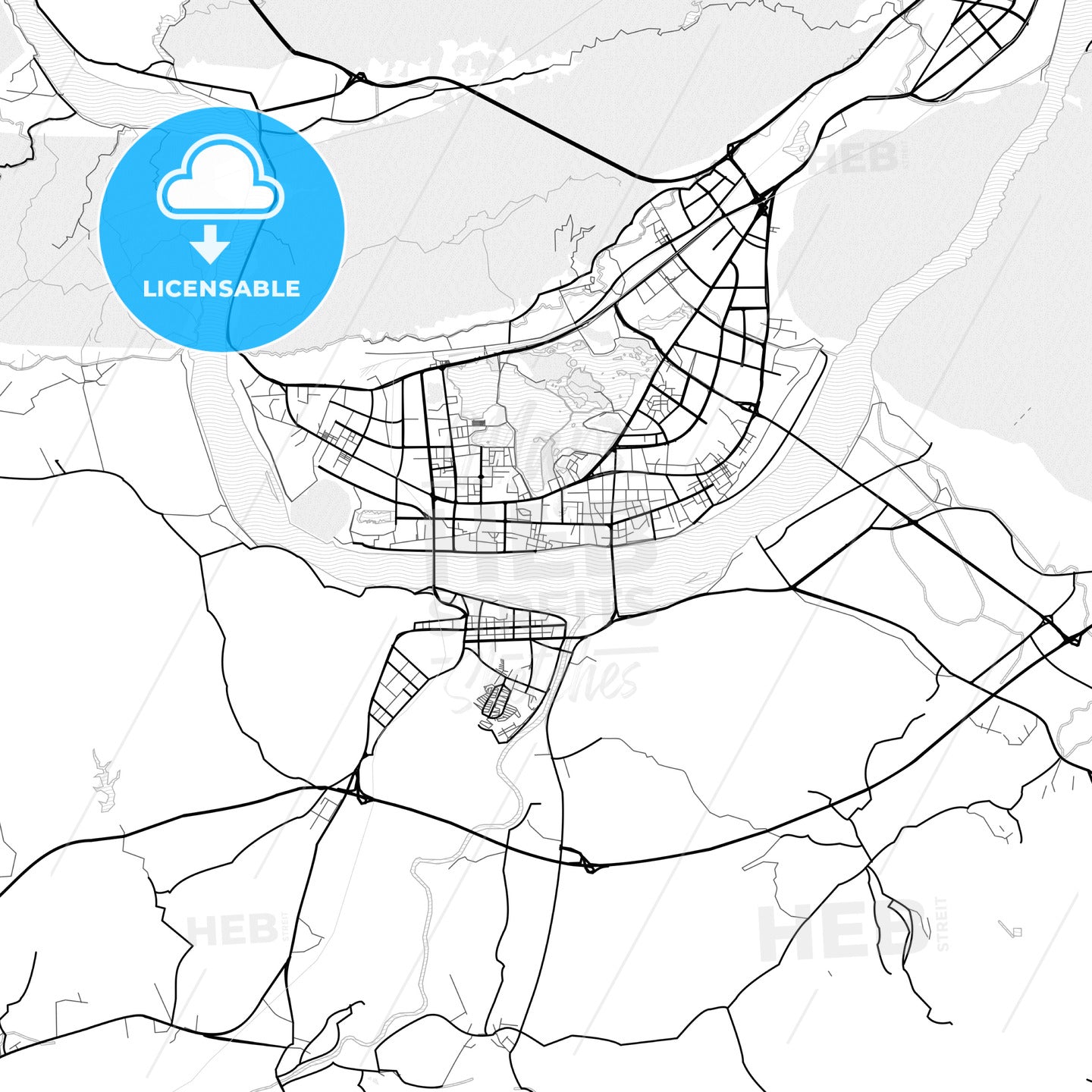 Vector PDF map of Zhaoqing, China