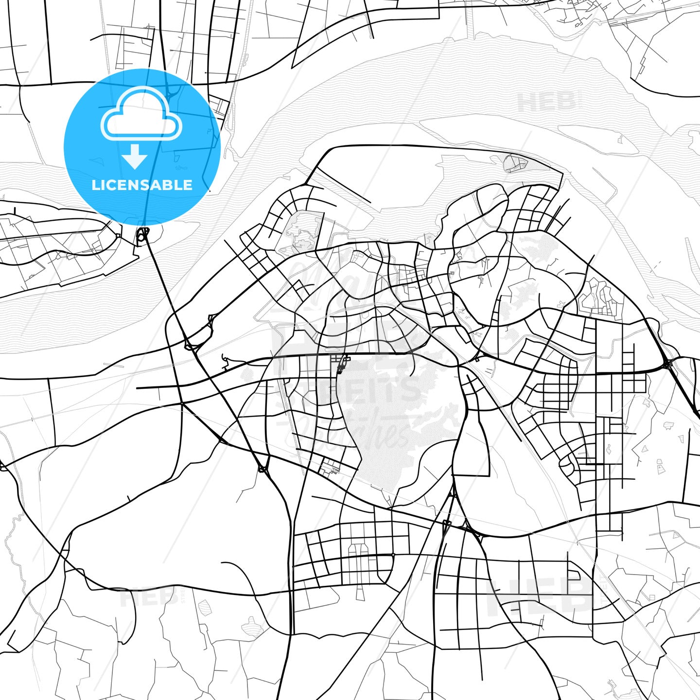 Vector PDF map of Zhenjiang, China