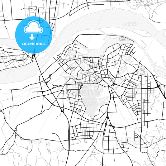 Vector PDF map of Zhenjiang, China