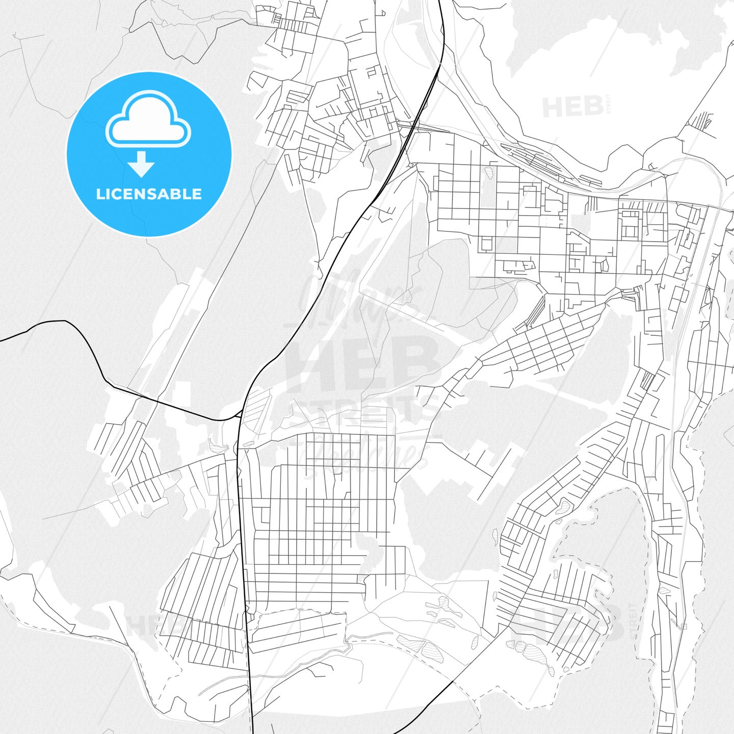 Vector PDF map of Zhigulyovsk, Russia