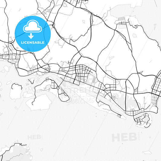 Vector PDF map of Zhoushan, China