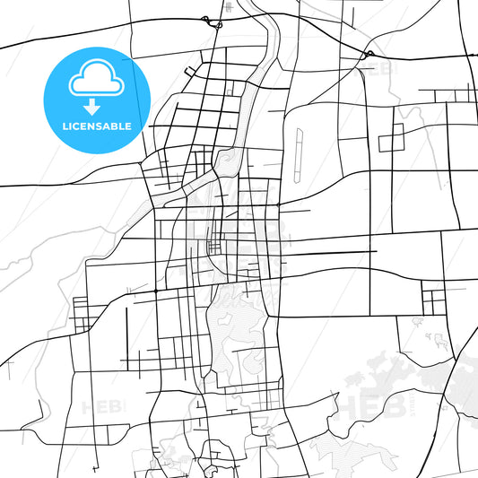 Vector PDF map of Zhucheng, China