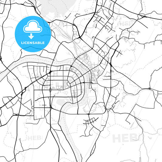 Vector PDF map of Zhuzhou, China