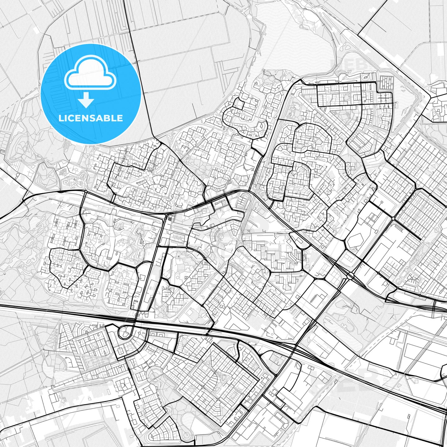 Vector PDF map of Zoetermeer, Netherlands