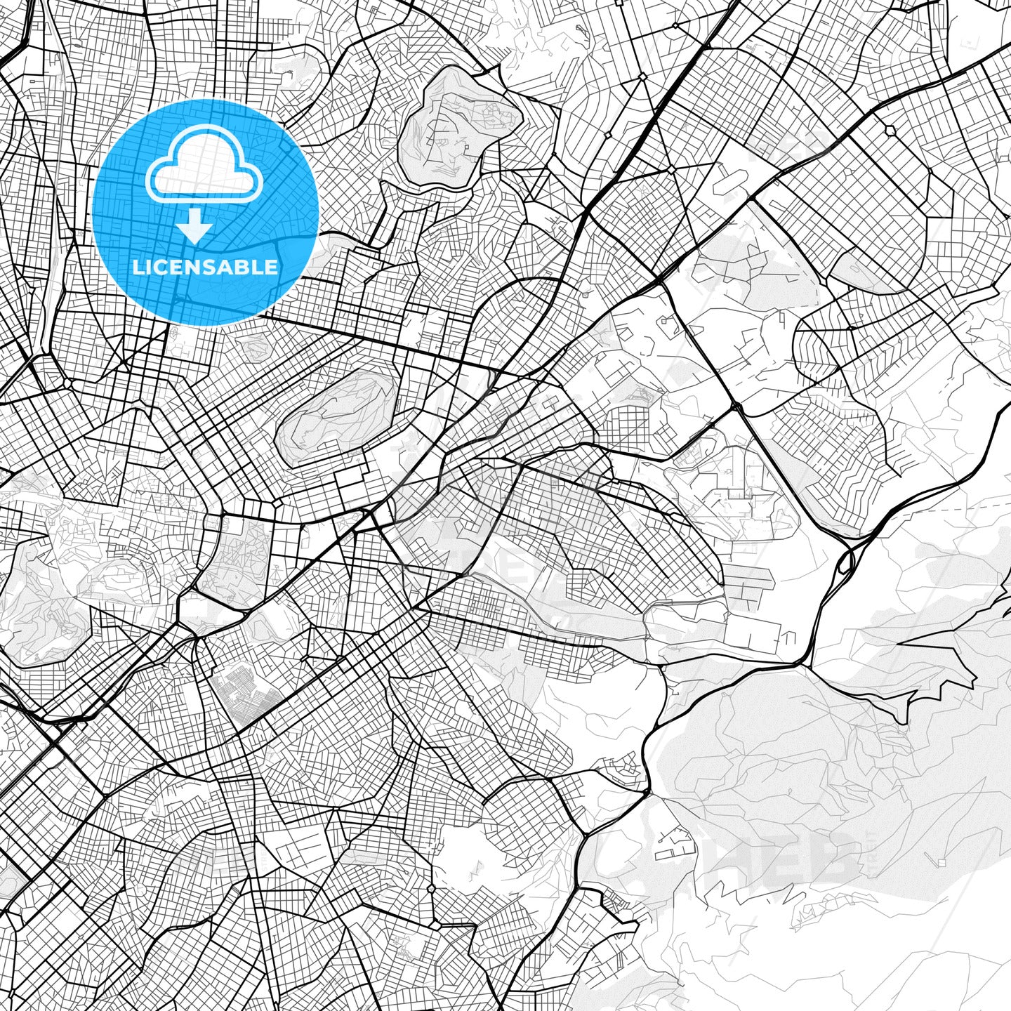 Vector PDF map of Zografou, Greece