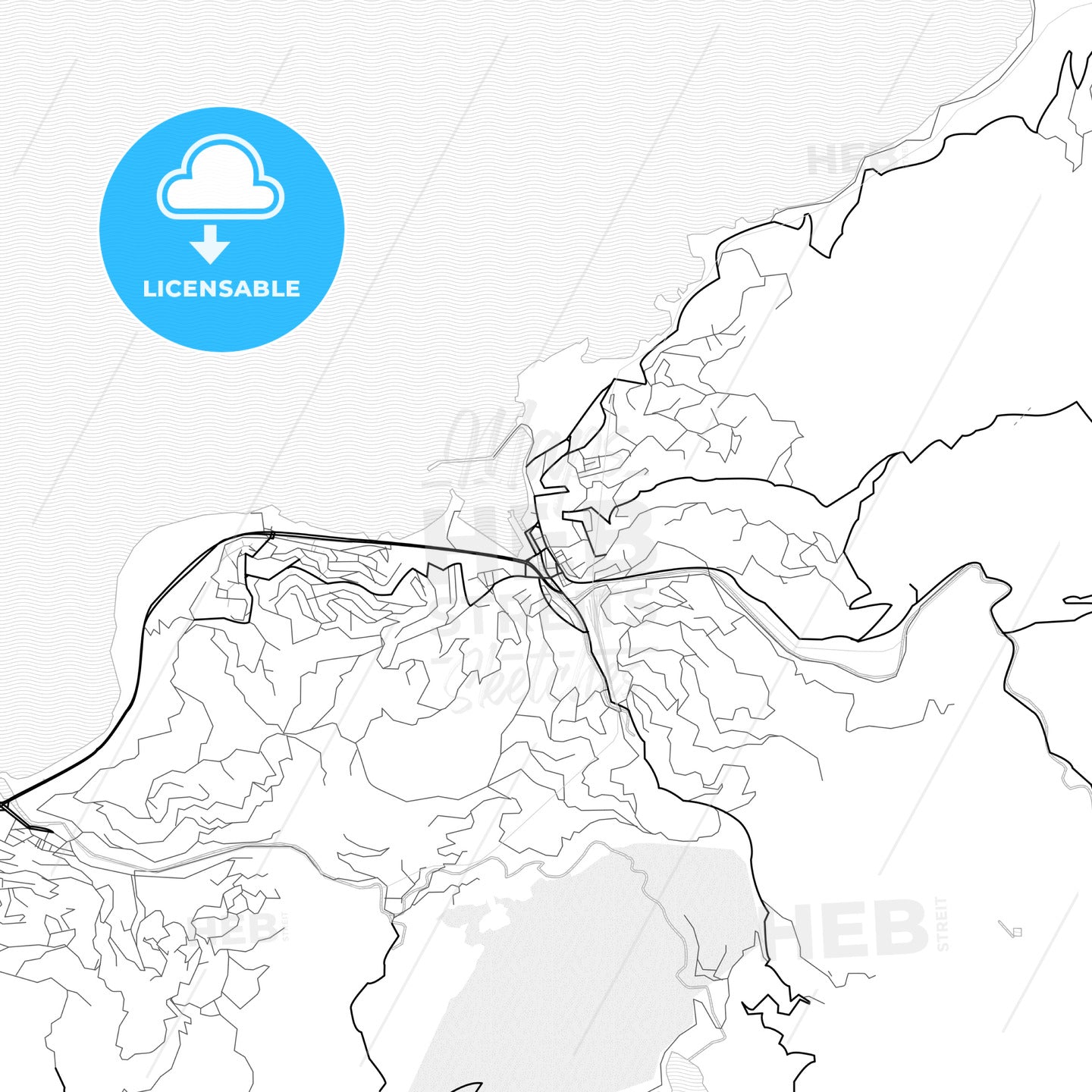 Vector PDF map of Zonguldak, Turkey