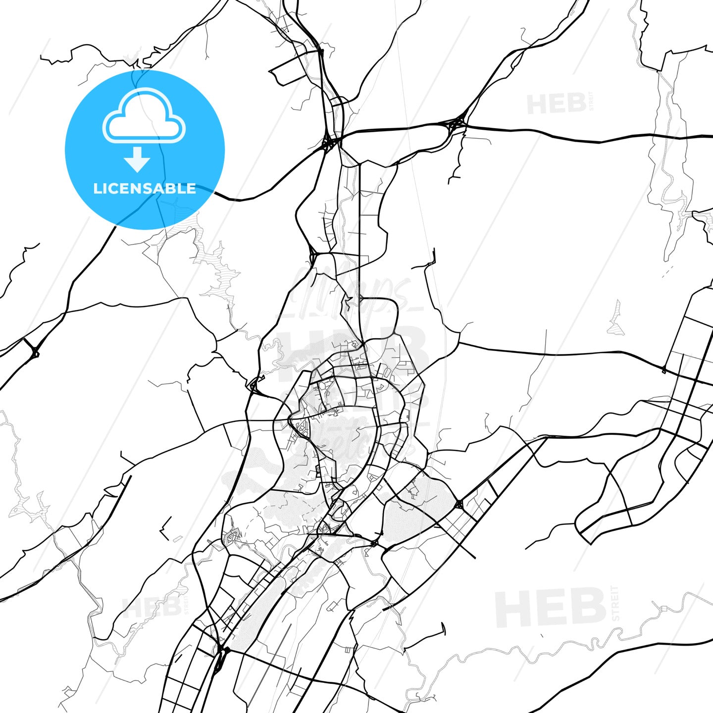 Vector PDF map of Zunyi, China