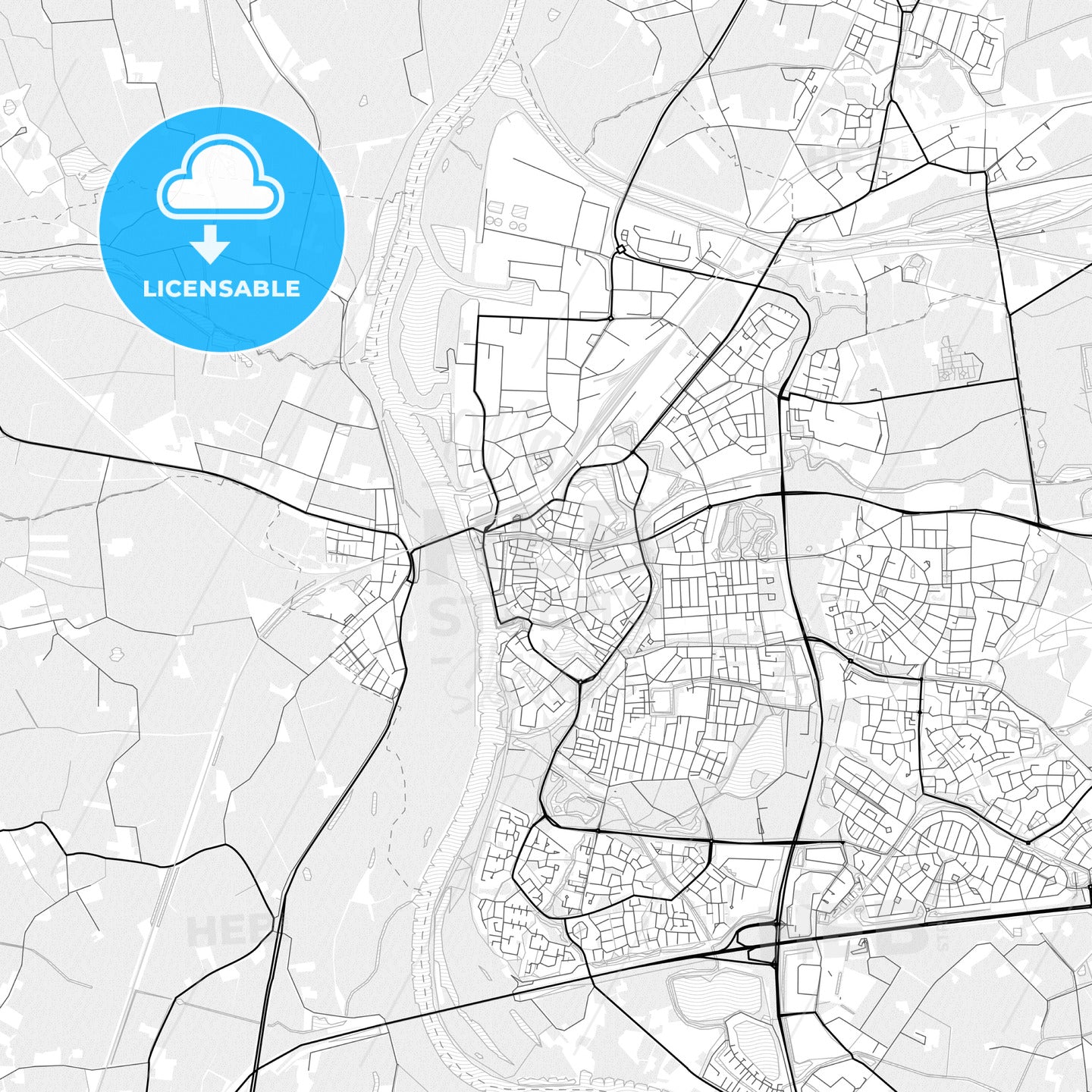 Vector PDF map of Zutphen, Netherlands