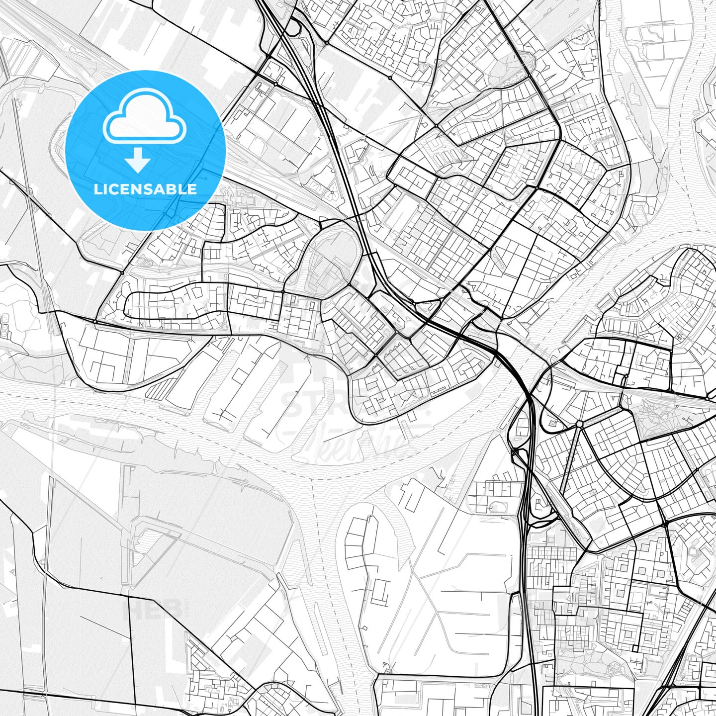 Vector PDF map of Zwijndrecht, Netherlands